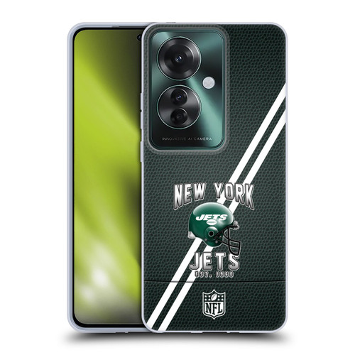 NFL New York Jets Logo Art Football Stripes Soft Gel Case for OPPO Reno11 F 5G / F25 Pro 5G