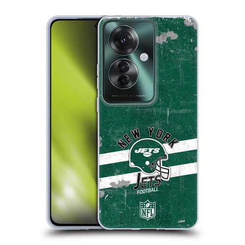 NFL New York Jets Logo Art Helmet Distressed Soft Gel Case for OPPO Reno11 F 5G / F25 Pro 5G