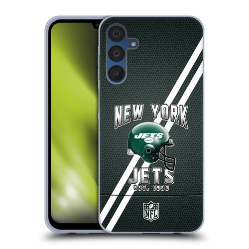 NFL New York Jets Logo Art Football Stripes Soft Gel Case for Samsung Galaxy A15