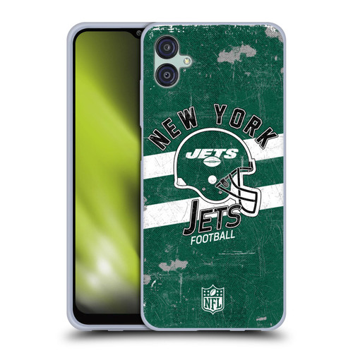NFL New York Jets Logo Art Helmet Distressed Soft Gel Case for Samsung Galaxy M04 5G / A04e