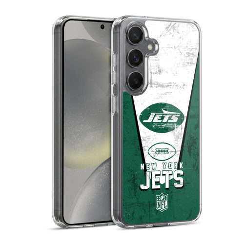 NFL New York Jets Logo Art Banner Soft Gel Case for Samsung Galaxy S24 5G & MagSafe