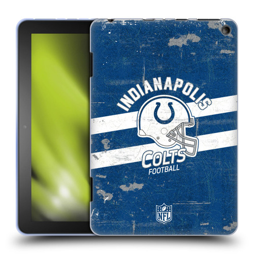 NFL Indianapolis Colts Logo Art Helmet Distressed Soft Gel Case for Amazon Fire HD 8/Fire HD 8 Plus 2020