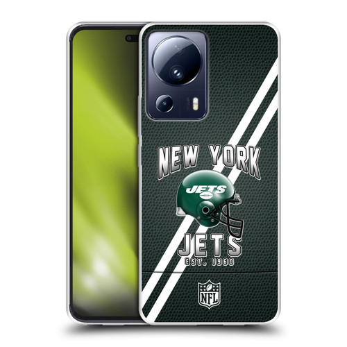 NFL New York Jets Logo Art Football Stripes Soft Gel Case for Xiaomi 13 Lite 5G