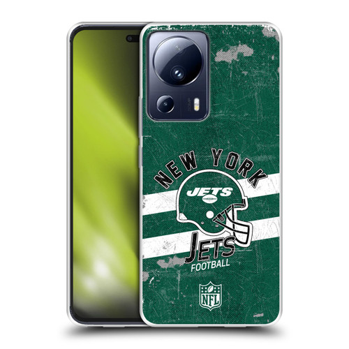 NFL New York Jets Logo Art Helmet Distressed Soft Gel Case for Xiaomi 13 Lite 5G