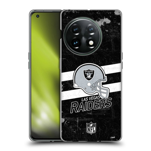 NFL Las Vegas Raiders Logo Art Helmet Distressed Look 100th Soft Gel Case for OnePlus 11 5G