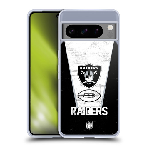NFL Las Vegas Raiders Logo Art Banner 100th Soft Gel Case for Google Pixel 8 Pro