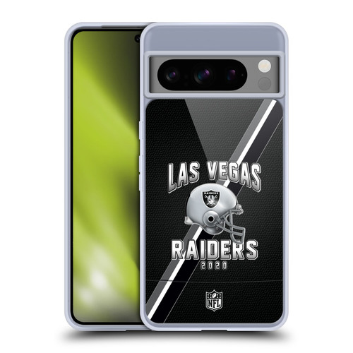 NFL Las Vegas Raiders Logo Art Football Stripes 100th Soft Gel Case for Google Pixel 8 Pro