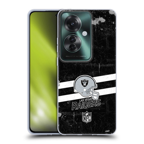 NFL Las Vegas Raiders Logo Art Helmet Distressed Look 100th Soft Gel Case for OPPO Reno11 F 5G / F25 Pro 5G