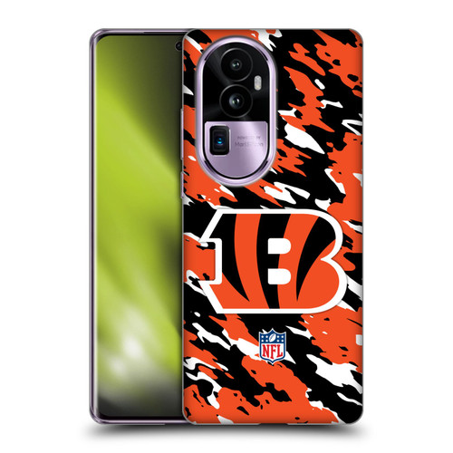 NFL Cincinnati Bengals Logo Camou Soft Gel Case for OPPO Reno10 Pro+