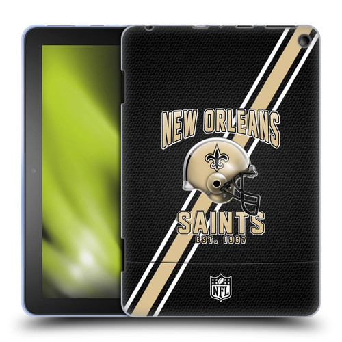 NFL New Orleans Saints Logo Art Football Stripes Soft Gel Case for Amazon Fire HD 8/Fire HD 8 Plus 2020