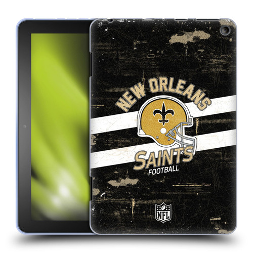 NFL New Orleans Saints Logo Art Helmet Distressed Soft Gel Case for Amazon Fire HD 8/Fire HD 8 Plus 2020