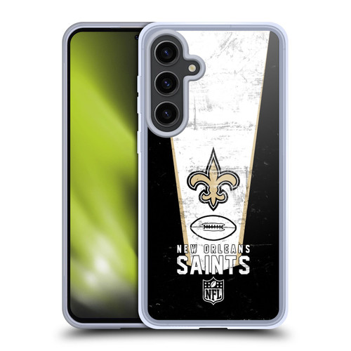 NFL New Orleans Saints Logo Art Banner Soft Gel Case for Samsung Galaxy S24+ 5G