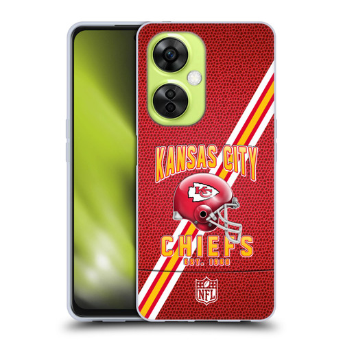 NFL Kansas City Chiefs Logo Art Football Stripes Soft Gel Case for OnePlus Nord CE 3 Lite 5G
