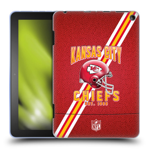 NFL Kansas City Chiefs Logo Art Football Stripes Soft Gel Case for Amazon Fire HD 8/Fire HD 8 Plus 2020