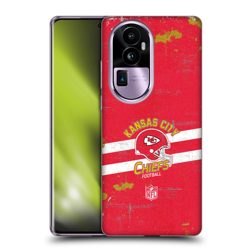 NFL Kansas City Chiefs Logo Art Helmet Distressed Soft Gel Case for OPPO Reno10 Pro+