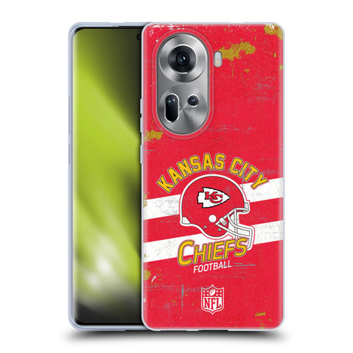 NFL Kansas City Chiefs Logo Art Helmet Distressed Soft Gel Case for OPPO Reno11