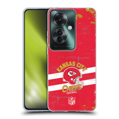 NFL Kansas City Chiefs Logo Art Helmet Distressed Soft Gel Case for OPPO Reno11 F 5G / F25 Pro 5G