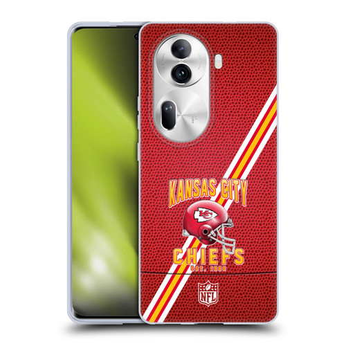 NFL Kansas City Chiefs Logo Art Football Stripes Soft Gel Case for OPPO Reno11 Pro