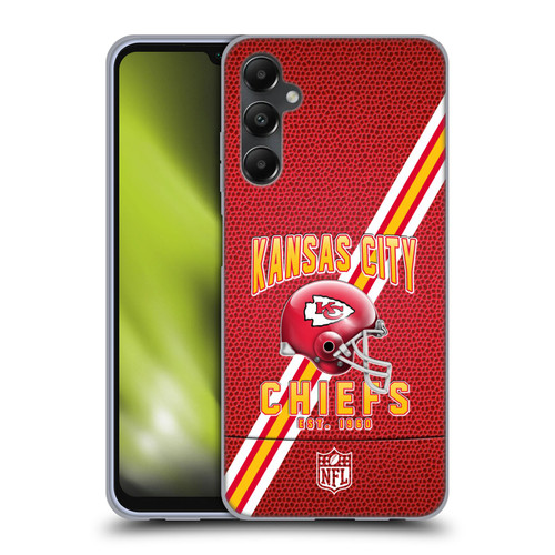 NFL Kansas City Chiefs Logo Art Football Stripes Soft Gel Case for Samsung Galaxy A05s
