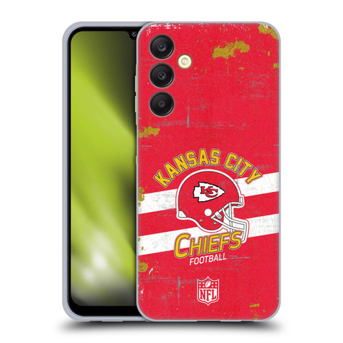 NFL Kansas City Chiefs Logo Art Helmet Distressed Soft Gel Case for Samsung Galaxy A25 5G