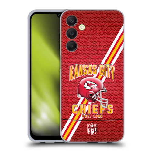 NFL Kansas City Chiefs Logo Art Football Stripes Soft Gel Case for Samsung Galaxy A25 5G