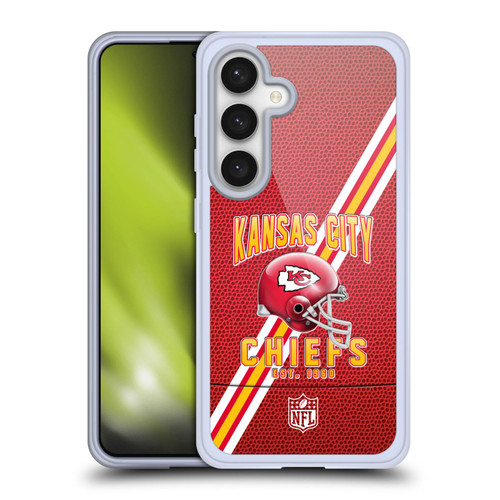 NFL Kansas City Chiefs Logo Art Football Stripes Soft Gel Case for Samsung Galaxy S24 5G
