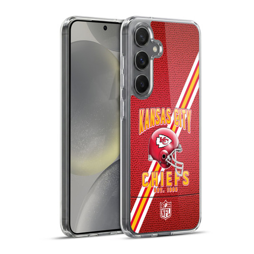 NFL Kansas City Chiefs Logo Art Football Stripes Soft Gel Case for Samsung Galaxy S24+ 5G & MagSafe