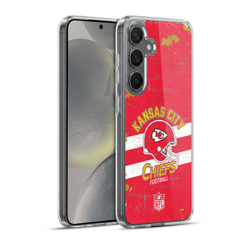 NFL Kansas City Chiefs Logo Art Helmet Distressed Soft Gel Case for Samsung Galaxy S24+ 5G & MagSafe