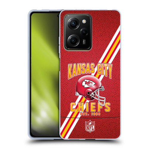 NFL Kansas City Chiefs Logo Art Football Stripes Soft Gel Case for Xiaomi Redmi Note 12 Pro 5G