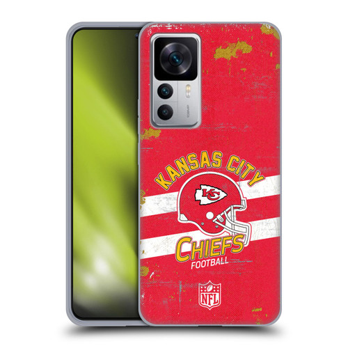 NFL Kansas City Chiefs Logo Art Helmet Distressed Soft Gel Case for Xiaomi 12T 5G / 12T Pro 5G / Redmi K50 Ultra 5G
