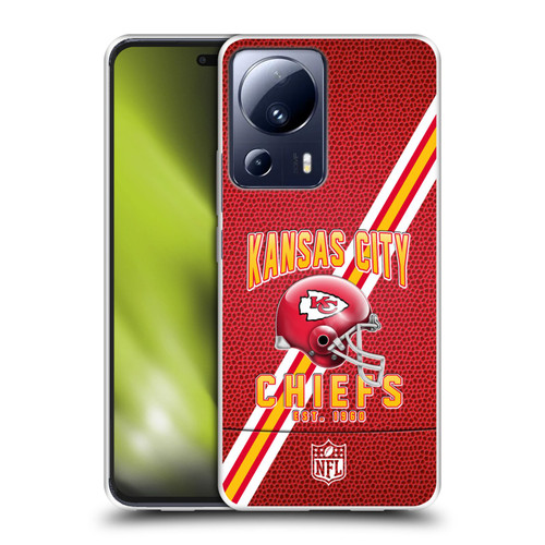 NFL Kansas City Chiefs Logo Art Football Stripes Soft Gel Case for Xiaomi 13 Lite 5G