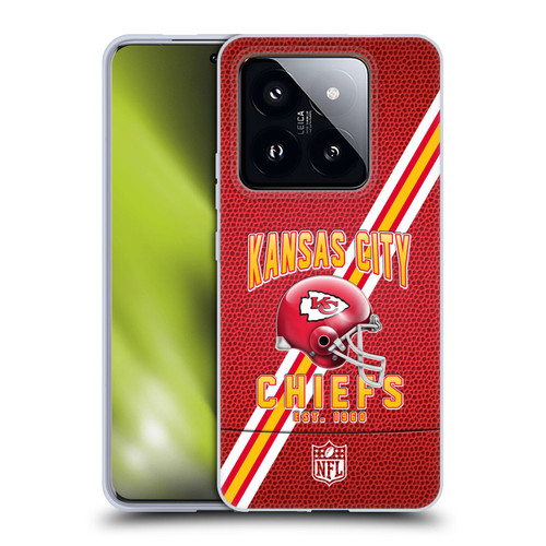 NFL Kansas City Chiefs Logo Art Football Stripes Soft Gel Case for Xiaomi 14 Pro