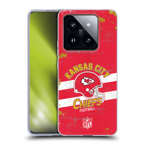 NFL Kansas City Chiefs Logo Art Helmet Distressed Soft Gel Case for Xiaomi 14 Pro