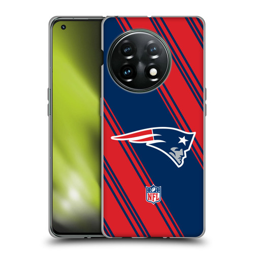 NFL New England Patriots Artwork Stripes Soft Gel Case for OnePlus 11 5G