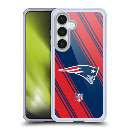 NFL New England Patriots Artwork Stripes Soft Gel Case for Samsung Galaxy S24 5G