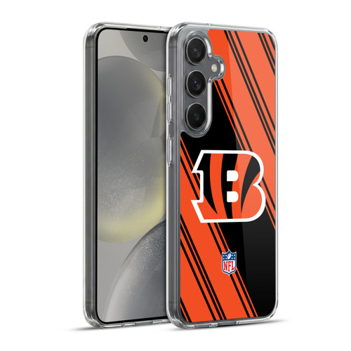 NFL Cincinnati Bengals Artwork Stripes Soft Gel Case for Samsung Galaxy S24+ 5G & MagSafe