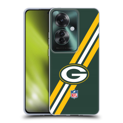 NFL Green Bay Packers Logo Stripes Soft Gel Case for OPPO Reno11 F 5G / F25 Pro 5G