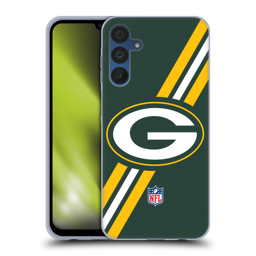 NFL Green Bay Packers Logo Stripes Soft Gel Case for Samsung Galaxy A15 & MagSafe