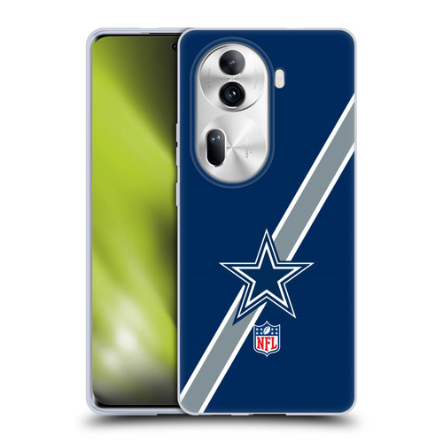 NFL Dallas Cowboys Logo Stripes Soft Gel Case for OPPO Reno11 Pro
