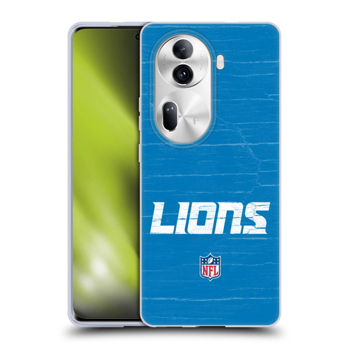 NFL Detroit Lions Logo Distressed Look Soft Gel Case for OPPO Reno11 Pro