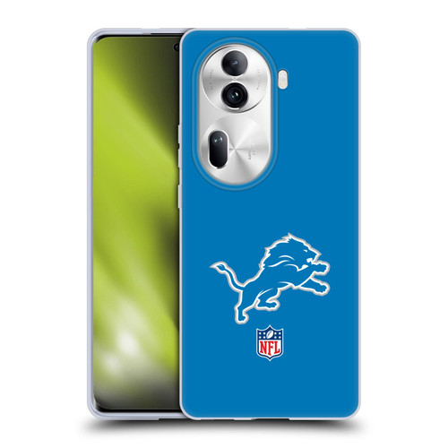 NFL Detroit Lions Logo Plain Soft Gel Case for OPPO Reno11 Pro