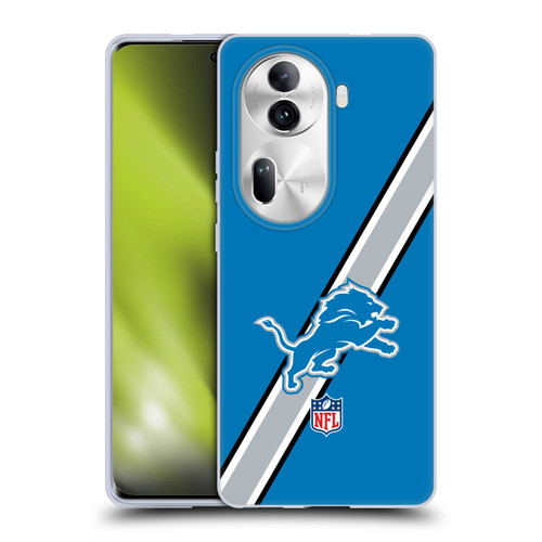 NFL Detroit Lions Logo Stripes Soft Gel Case for OPPO Reno11 Pro