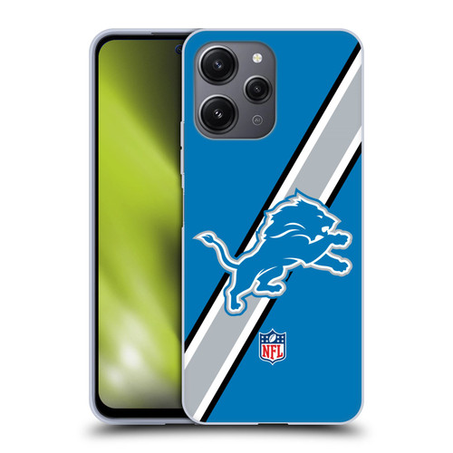 NFL Detroit Lions Logo Stripes Soft Gel Case for Xiaomi Redmi 12