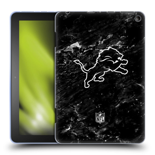 NFL Detroit Lions Artwork Marble Soft Gel Case for Amazon Fire HD 8/Fire HD 8 Plus 2020