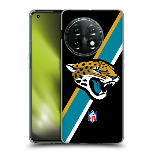 NFL Jacksonville Jaguars Logo Stripes Soft Gel Case for OnePlus 11 5G