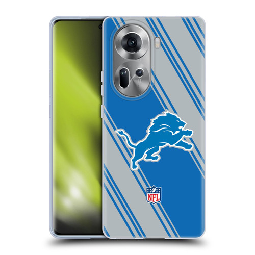 NFL Detroit Lions Artwork Stripes Soft Gel Case for OPPO Reno11