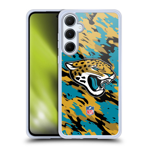 NFL Jacksonville Jaguars Logo Camou Soft Gel Case for Samsung Galaxy A55 5G