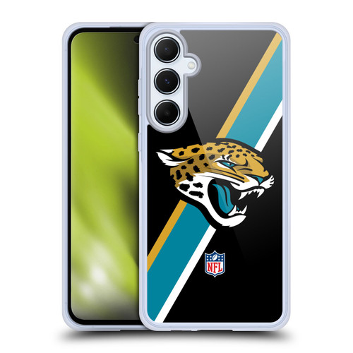 NFL Jacksonville Jaguars Logo Stripes Soft Gel Case for Samsung Galaxy A55 5G