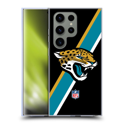 NFL Jacksonville Jaguars Logo Stripes Soft Gel Case for Samsung Galaxy S24 Ultra 5G