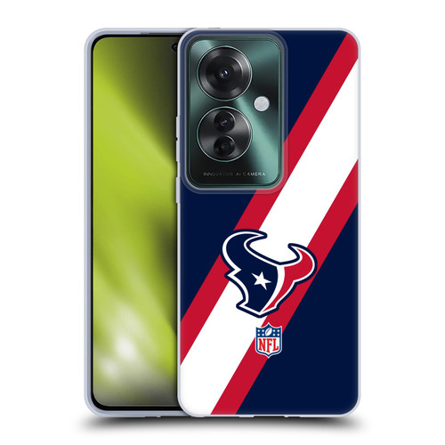 NFL Houston Texans Logo Stripes Soft Gel Case for OPPO Reno11 F 5G / F25 Pro 5G
